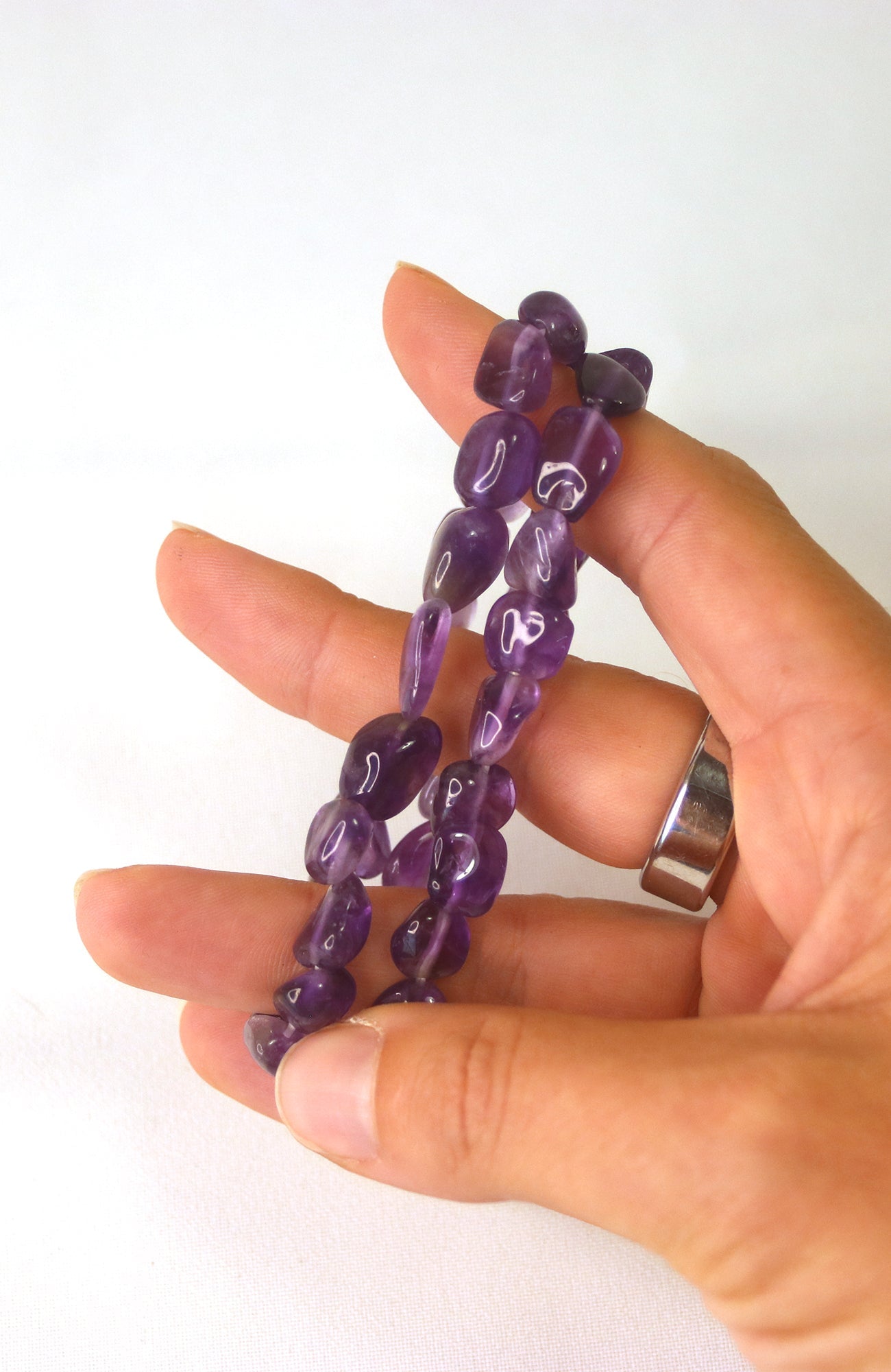 Amethyst 10mm Nugget Bracelet P